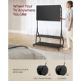 thumbnail image 4 of VASAGLE TV Stand with Wheels, for LCD LED OLED Flat Curved TVs up to 75 Inches and 88 lb, Rolling TV Cart, with Power Outlets, Storage Shelf, Height Adjustable, 4 of 6