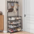 thumbnail image 4 of Clearance pimelu Floor-standing Shoe Rack Coat Rack Integrated Door Multi Layer Space Saving Simples Home Dormitory Rental Room Storage Shoe Cabinet Canada Day, 4 of 8