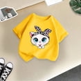 thumbnail image 5 of PMVFHDE T-Shirts d'Été Décontractés pour Filles, T-Shirt Mignon à Motif pour Fille, Col Rond, Manches Courtes, T-Shirt d'Été Décontracté Jaune, 11-12 Ans, 5 of 5