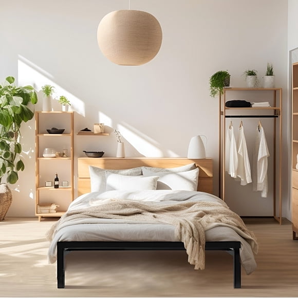 14 Inch Twin Size Metal Bed Frame, Heavy Duty Platform Bed Frame Steel Slat Support with Underbed Storage for Single Kids, Student, Adult Bedroom & Dormitory, No Box Spring Needed, Easy Assembly