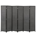 thumbnail image 1 of HOMCOM 6 Panel Room Divider with Handwoven Bamboo, Folding Privacy Screen, 1 of 10