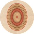 thumbnail image 1 of Ahgly Company Tapis Rond Lavable en Machine Intérieur Transitionnel Blond Doré Or, 3 Pieds Rond, 1 of 7