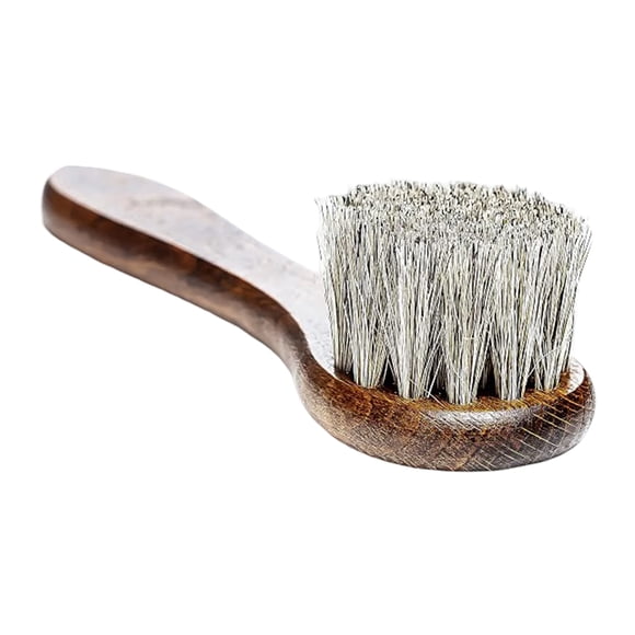 Collonil Brosse pour Chaussures en Cuir - Brosse Douce à Poils de Crin pour le Nettoyage et le Polissage avec Manche en Bois - Brosse à Chaussures pour Polir, Enlever la Poussière, Polir et Soin Quotidien des Chaussures