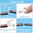 thumbnail image 4 of Unique Bargains 8.5x5.5mm Kayak Paddle Snaps, Hollow Button Single Pin Lock Tube Spring Clips for Tent Pole, 10 Pack, 4 of 6