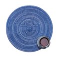 thumbnail image 2 of Matoen12 Heat Resistant Table Place Mats, Mesh Cup Bowl Mat Absorbent Place Mat, Solid Color Home Decor Quick Drying Woven Placemats for Dining Coffee Table, 1PC, 14.2"x14.2", Blue, Round, 2 of 5