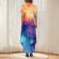 thumbnail image 4 of Ovzne Robes pour Femmes Robe pour Femme Robes pour Femmes Été Décontracté Imprimé Floral Col Rond Manches Courtes Poches Imprimé Robe Longue Robe pour Femmes Manches Courtes Robes Longues Imprimées Cl, 4 of 6