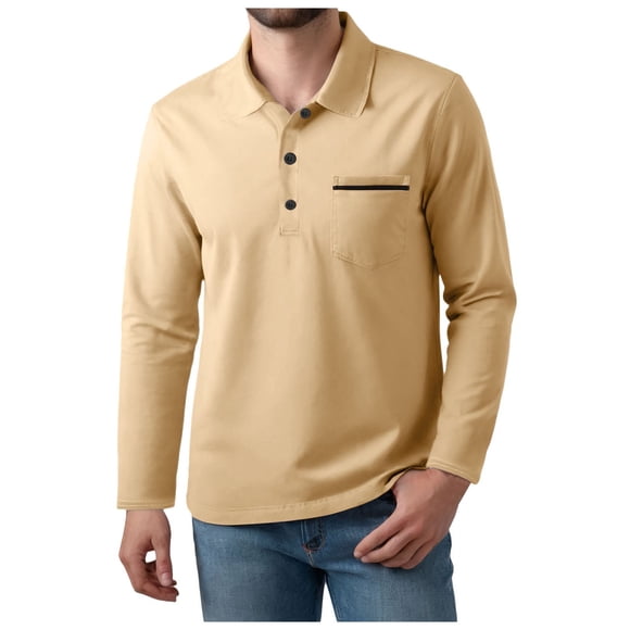 Ketyyh-chn99 Men's Golf Shirt Short Sleeve Polo Shirt Mens Shirt Large Size Base Shirt Digital 3D Printing Casual Sleeve Shirt 3 Button Long Sleeve Shirt Size for M,Khaki