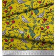 thumbnail image 2 of Soimoi Poly Georgette Fabric Bird & Leaf Bird Printed Craft Fabric by the Yard 52 Inch Wide, 2 of 3