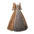 thumbnail image 3 of Robes Style Gothique pour Femmes Robe Midi Élégante Manches Longues Évasées Robe Trapèze de Soirée Grande Taille, 3 of 5