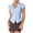 Blue, variant on Kaemgyyd Going out Tops for Women Stripes V Neck Button down Tight Shirts Short Sleeve Summer Tops 2025 Trendy Work Blouse