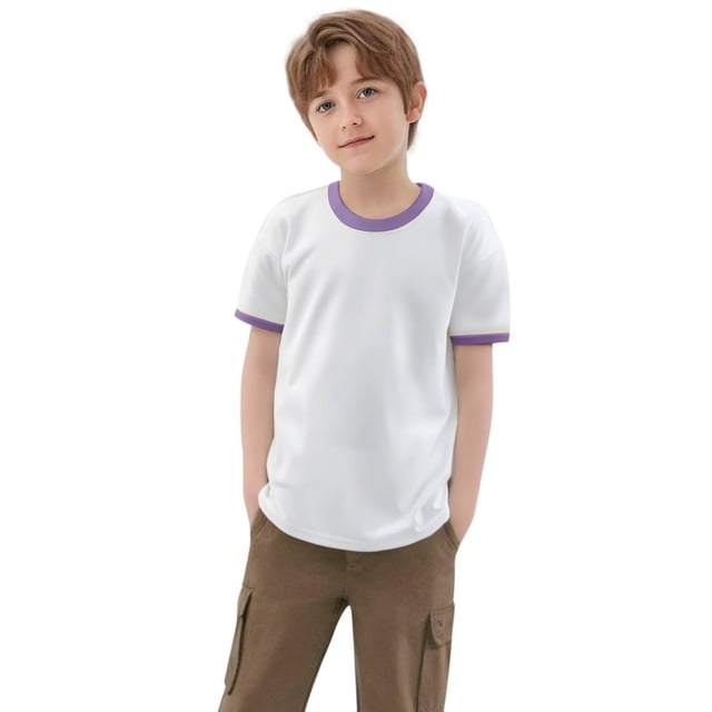 WEIYLL T-Shirts pour Garçons Patchwork Coloré Manches Courtes Col Rond Vêtements pour Enfants de 2-3 Ans