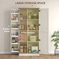 thumbnail image 4 of HOMCOM 70" Tall Kitchen Pantry Storage Cabinet with Door Shelves, Cream, 4 of 10