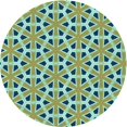 thumbnail image 1 of Ahgly Tapis Rond Lavable en Machine Intérieur Transitionnel Vert Noisette, 7 Pieds Rond, 1 of 7