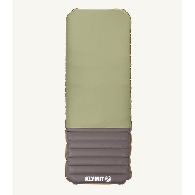 Klymit Klymaloft Tapis de Couchage TG Vert et Gris de Forme Rectangulaire, avec un Dessus Vert en Mousse Peluche pour le Soulagement de la Pression et des Chambres à air Grises à Faisceau en I pour la Stabilité, Conçu pour le Confort en camping et Aussi Adapté comme Tapis de Sieste portable.