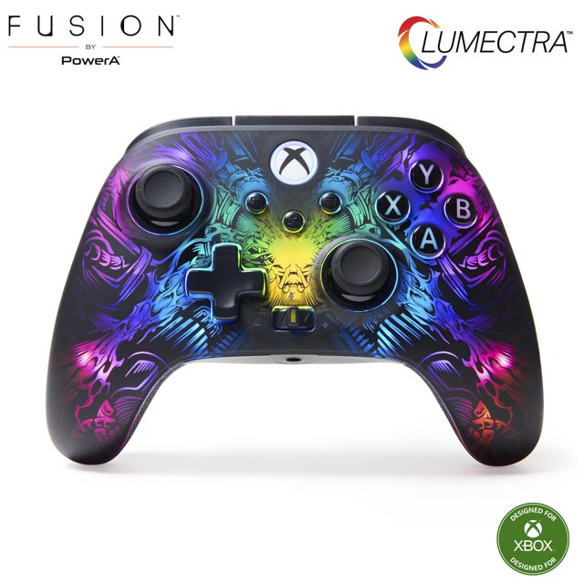 Refurbished PowerA FUSION Pro Wireless Controller for Xbox Series X|S with Lumectra RGB Lighting, Quick-Twist Thumbsticks, Hall Effect Modules, Rechargeable Battery, Black