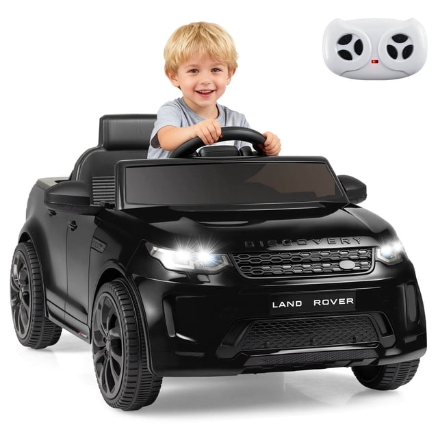 Costway Land Rover pour Enfants, Voiture à Chevaucher avec Télécommande, Lumières DEL, Musique, Klaxon, Noir