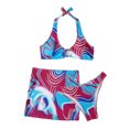 thumbnail image 2 of CEHVOM Ladies Three-piece Bikini Three-piece Short Skirt With Chest Pad Without Underwire, 2 of 5