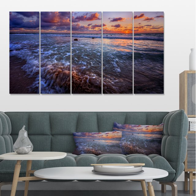 Ciel Nuageux et Vagues Orageuses - Impression sur Toile