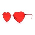 thumbnail image 3 of Womens Classic Metal Rim Heart Shape Valentines Sunglasses Red, 3 of 4