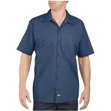 Dickies Mens Industrial Short Sleeve Work Shirt, 5X, Navy