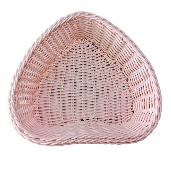 HLONK Panier de Rangement Tressé en Forme de Cœur en Osier Décoratif pour l'Organisation de Bureau Contenants pour Aliments