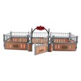 thumbnail image 1 of Milaget Horse Stable Model Playset Farm Animal Fence for DIY Scene Microlandscape Layout Brown, 1 of 9