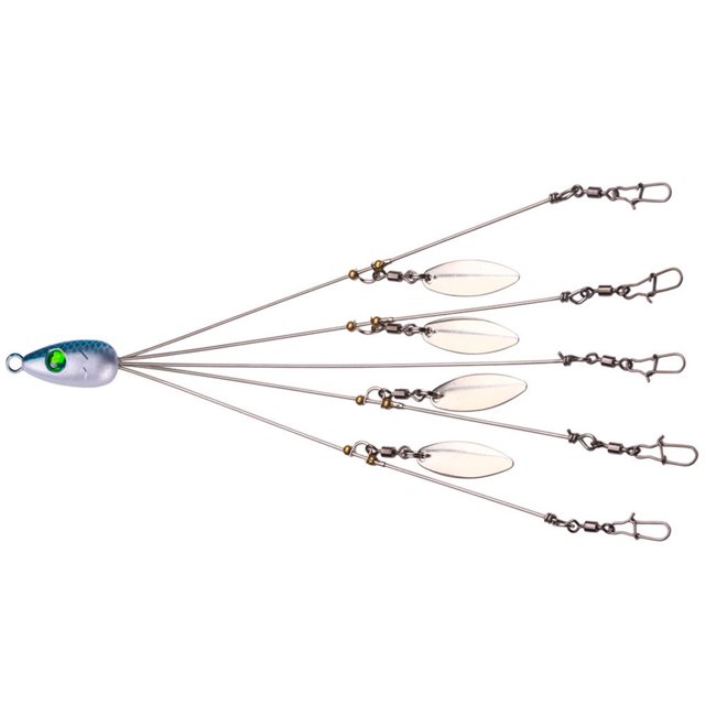 Bgsha Umbrella Fishing Bass Lure Rig 5 Arms Alabama Rig Head Swimming Bait with Swivel