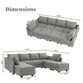 thumbnail image 4 of HONBAY Ensembles de Canapé Sectionnel-Lit Modernes en Polyester avec Rangement pour Chambre et Salon, Gris, 4 of 7