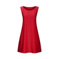 thumbnail image 4 of Ovzne Robes pour Femmes Robe pour Femme Mode Femmes Été Poche Décontractée Unie Col Rond Sans Manches Robe Mini Robe pour Femmes Liquidation, 4 of 7