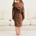thumbnail image 5 of Splozh Fleece Robe for Toddler Girls Boys Girls Fashion Bathrobe Soft Robe Hooded Robe Cloth Cotton Bathrobe Brown,6-7 Years, 5 of 5