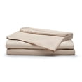 thumbnail image 1 of Sleepgram Draps de Lit Simple en Viscose de Bambou avec 2 Taies d'Oreiller, Sable, 1 of 6