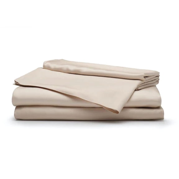Sleepgram Viscose from Bamboo Twin Bed Sheets w/2 Pillowcases, Sand
