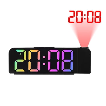 EGNMCR Réveil Numérique à Projection pour Chambre Réveil à DEL Coloré pour Chambres avec 12/24 H Répétition Miroir Réveil à DEL Réveil