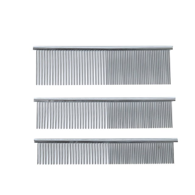 Pet Hair Comb Stainless Steel Knots Tangles Removing Wide Fine Teeth Dog Grooming Comb for Cats