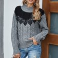 thumbnail image 1 of EGNMCR Chandail Col Roulé pour Femmes, Pulls pour Femmes Mode Femmes Décontracté Couleur Col Haut Dentelle Couture Chandail Manches Longues Chandail Femmes, 1 of 9