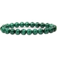 thumbnail image 1 of Bracelet Extensible en Perles Rondes de 8 mm en Pierre Précieuse Malachite Naturelle de Qualité AA 7 Pouces Unisexe, 1 of 5