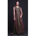 thumbnail image 2 of Bimba Leaves Women V Neck Sleeveless Front Slit Casual Maxi Printed BohoDress-X-Small, 2 of 5