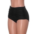 thumbnail image 4 of Riforla Swimsuit Bottoms for Women Plus Size High Rise Ruched Solid Color Bikini Briefs for Swim Bathing Suit Bottoms Black L, 4 of 5