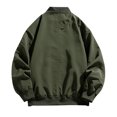 thumbnail image 1 of RXIRUCGD Manteau Mince pour Homme à Couleur Unie avec Fermeture Éclair et Poches, Vert Armée, Taille : TG, 1 of 3