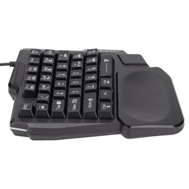 Clavier de Jeu à une Main, Clavier de Jeu Filaire USB 35 Touches, Clavier à une Main Rétroéclairé Étanche avec Repose-Poignet, Coussinet Antidérapant pour les Pieds, pour Joueur PC