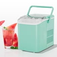 thumbnail image 1 of edx Portable Countertop Ice Maker, Self-Cleaning with Handle and Ice Scoop, 9 Cubes in 6 Min, Green, 1 of 8