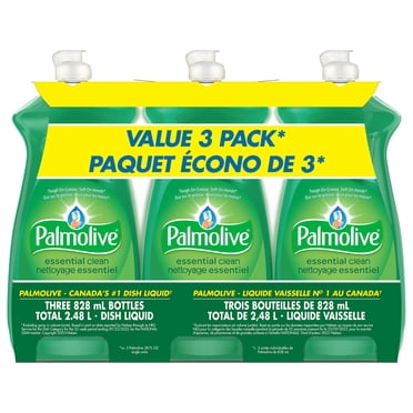 Palmolive Essential Clean Liquid Dish Soap, Original Scent, 828 mL (3 Pack)