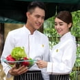 thumbnail image 3 of relayinert White Unisex Chef Coat Uniform Made With Polyester Comfortable To Wear Unisex Chef Jacket white（short sleeve） XXL, 3 of 6