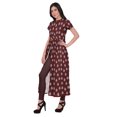 thumbnail image 2 of Moomaya Front Slit Tunic Dresses Women Short Sleeve Printed Kurti Summer Wear, 2 of 5