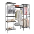 thumbnail image 4 of Heavy Duty Freestanding Clothes Rack – 4 Hanging Rods, 6 Shelves – Adjustable Large Capacity Portable Metal Garment Organizer for Bedroom, Closet – Max Load 890 lbs – 68.9"L x 15.7"W x 76.4"H – Black, 4 of 7