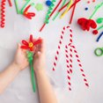 thumbnail image 4 of 50 Pcs Tiges Chenille Bicolores Rouges et Blanches Torsadables Bâtonnets pour Enfants Cure-Pipes Enfant Tige Artisanale Fait Main Art Bricolage Matériaux Peluche Jouet Éducatif, 4 of 5