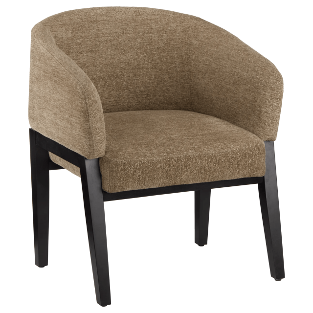 Bouclair Taupe Wood and Fabric Accent Chair