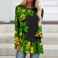 thumbnail image 2 of Qertyioot Hauts pour Femmes Mode Féminine T-shirt Imprimé pour la Saint-Patrick Col Rond Manches Longues Ample, 2 of 5