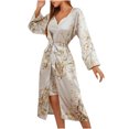 thumbnail image 4 of Pisexur Robe Sans Manches à Col en V Mode Féminine Couleur Unie Col en V Confortable Robe de Nuit Ample Blouse pour Femmes, 4 of 7