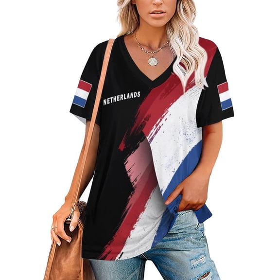 Chandail de Soccer des Pays-Bas pour Femmes 2026, Fans de Soccer, avec Drapeau de la Nation, Chandail Personnalisé